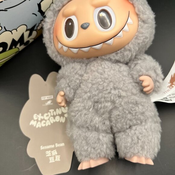 Pop Mart Labubu "Exciting Macaron" Sesame Bean with Box & Authentication Card - Picture 6 of 11